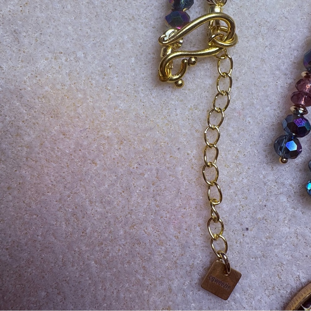 Artisan Handmade Gold Blue Pisces Mermaid Zodiac Coin Reversible Necklace Set - Picture 7 of 13